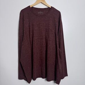 NWT Stitch Fix Hawker Rye Bacford Spacedye‎ Pocket Crew Burgundy Maroon Size 3XL